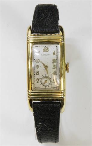 GRUEN Armbanduhr, 1920/30er Jahre. Metall/goldplattiert.