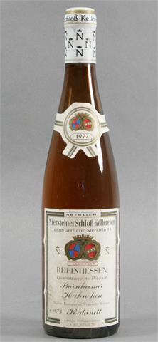 1 Flasche Rheinhessen 1977 Bornheimer Hähnchen Müller-Thurgau u. Neuzucht Würzer Kabinett.