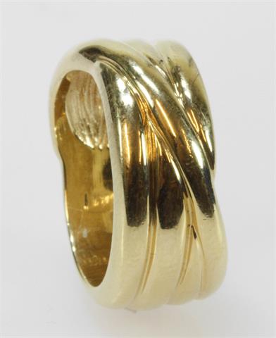 Moderner Ring. Silber vergoldet.Ringweite 54.