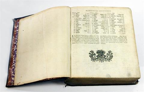 Bibel. 'Bibel hebraica. Secundum Editionem Belgicam Everardi van der Hooght...', 1740.