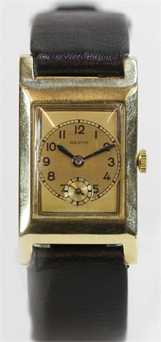REVUE Armbanduhr, 1940/50er Jahre. GG 14K.
