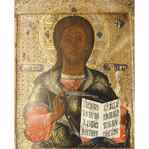 Ikone 'Christus Pantokrator', ZENTRALRUSSLAND, 19. Jh.