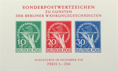 Brfm. Berlin - 1949, Währungsgeschädigte, Block 1**, pstfr. , Michel: 950 Euro