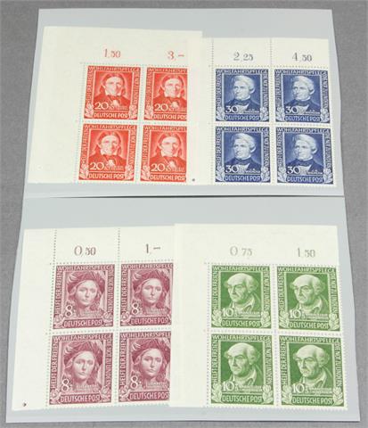 Brfm. Bund - 1949, Wohlfahrt, 4erEckrand, pstfr., Mi. Nrn. 117/20, KW.: 520 Euro,