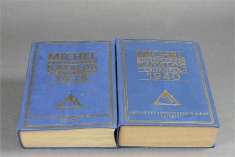 Brfm. Literatur -  2 alte Michel Kataloge 1938 + 1940, Gebrauchsspuren