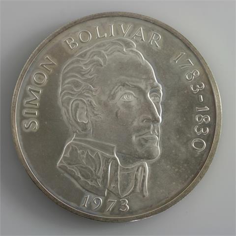 Panama - 20 Balboas, 1973, knapp 120 Gr. Silber fein