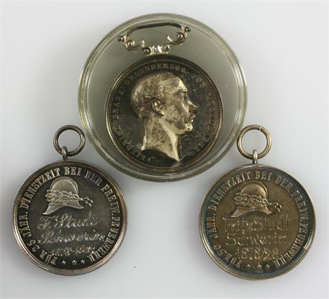 Mecklenburg-Schwerin - Verdienstmedaille für Militärverdienst 1885 Friedrich Franz III.,