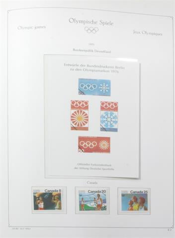 Brfm. Olympische Spiele 1976 - Thematische Sammlung im Vordruckalbum.