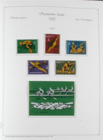 Brfm. Olympische Spiele 1980 - Thematische Sammlung im Vordruckalbum.