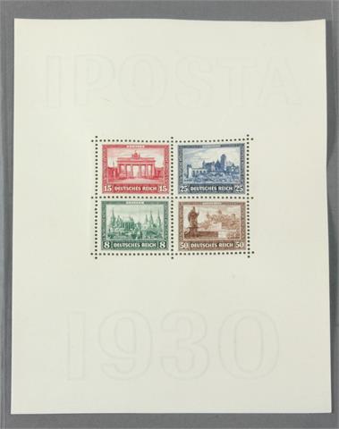 Brfm. Dt. Reich - 1930, IPOSTA Block (Block 1), pstfr., Attest HG Schlegel 1986, 1.500 M€