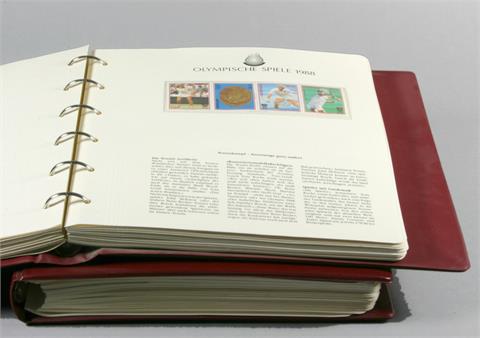 Brfm. Olympische Spiele 1988 - Thematische Sammlung in 2 Vordruckalbum, dabei auch VR China