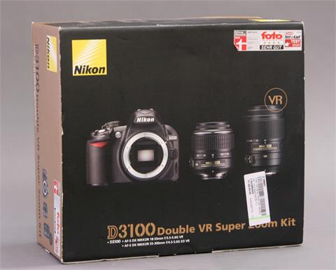 Nikon D3100 Double VR Super Zoom Kit mit Objektiven,