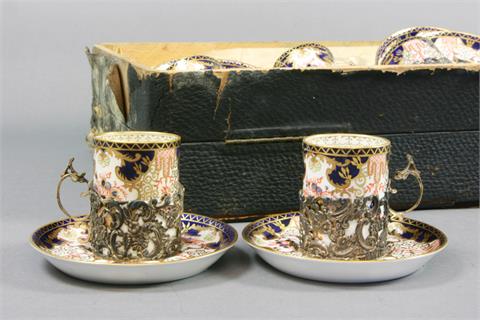ROYAL CROWN DERBY, Moccaservice für 6 Pers., England wohl um 1912.