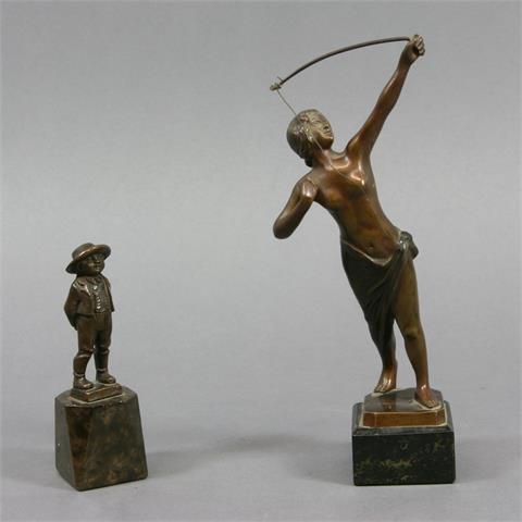 Zwei kleine Bronzefiguren, 20.Jh.,