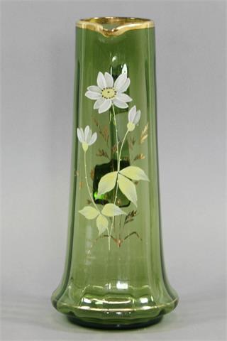 Henkelkrug, grünes Glas, deutsch um 1900.