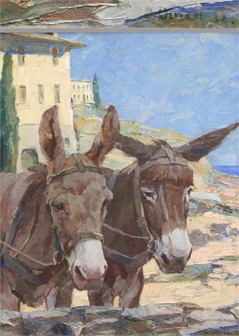 ANTON DENZEL (1888 - 1962): Zwei Esel.