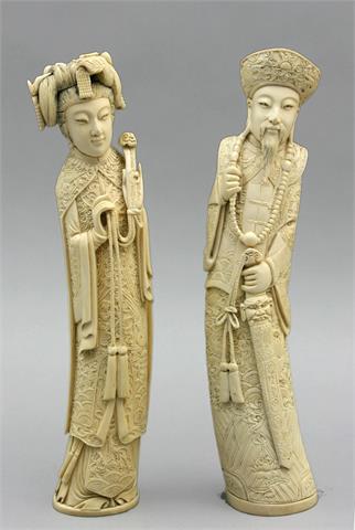 Kaiserpaar aus Elfenbein, CHINA, 1900-1950