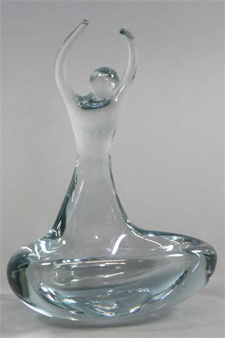 SCHWEDEN, 1970er Jahre: Glasschale mit Figur eines Schwimmers - Entwurf für die Siegertrophäe der