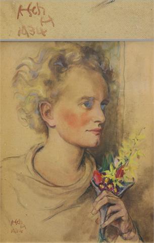 SCHALLER-HÄRLIN, KÄTE ( 1877 - 1973), Damenportrait.