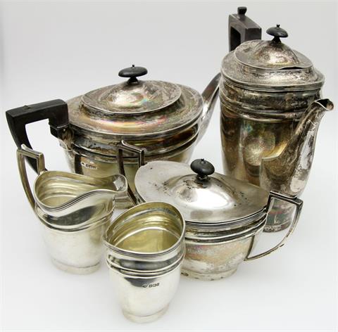 Kaffee-Tee-Service aus Sterlingsilber, SHEFFIELD um 1910