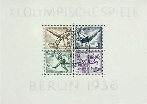 Brfm. Dt. Reich - Berlin 1936, Blockausgabe Olympische Sommerspiele, gestempelt