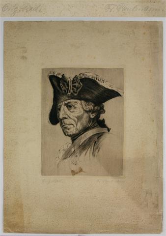 Portrait Friedrichs des Großen, Radierung, sign. 'Fr. Paulmann',