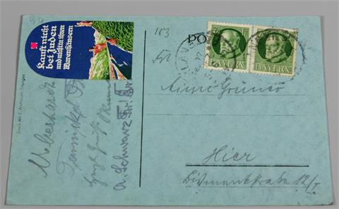 Studentika / Judaika - Frühe Postkarte von 1919,