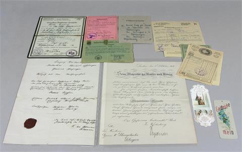 Konvolut - Fundgrube mit diversen historischen Dokumenten, darunter auch Schriftstück des Literatur-Nobelpreisträgers Elias
