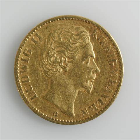 Bayern/GOLD - Ludwig II., 1864-1886, 20 Mark 1874 D,