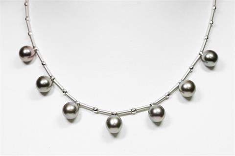 SCHOEFFEL Collier mit 7 Tahiti Perlen, gute Qualität.