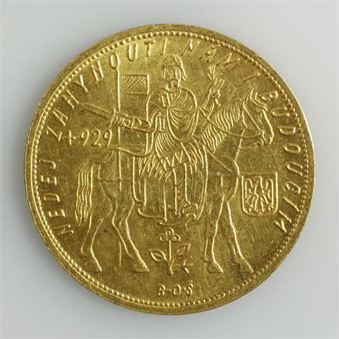 Tschechien/GOLD - 5 Dukaten 1929, Kremnitz, St. Wenzel,