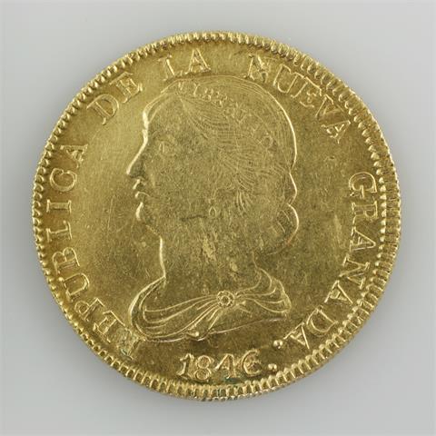 Kolumbien/GOLD - Republica de la Nueva Granada, 16 Pesos 1846 U M, Popayan,