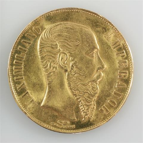 Mexiko/GOLD - Maximilian I., 1864-1867, 20 Pesos 1866 Mo, Mexico City,