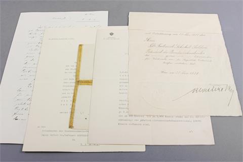 Konvolut - Dokumente des ehemaligen Präsidenten des Bundesdenkmalamtes in Wien Hofrat Dr. Fortunat Schubert-Soldern (1867-1953),