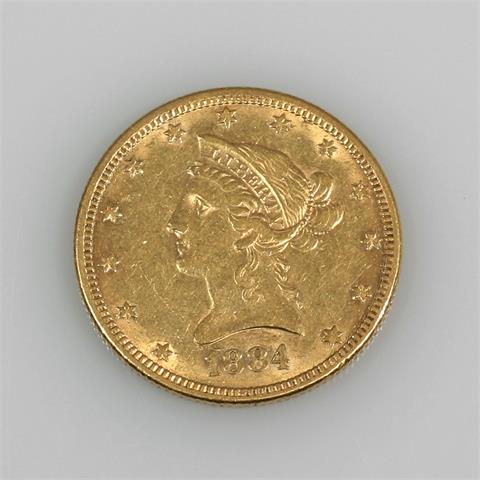 USA/GOLD - 10 Dollars 1884 o. Mzz.,