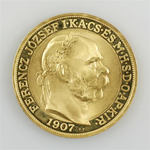 Ungarn/GOLD - Franz Joseph I., 1848-1916, 100 Kronen 1907, Kremnitz,