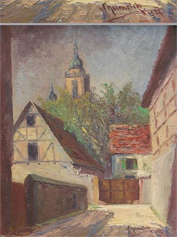 HELMRICH, WALTER (1905): Sommerliche Dorfansicht.