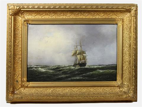 Unbekannter Marinemaler, 'Segelschiff auf hoher See', wohl um 1900.