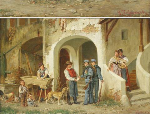 ZAFAUREK, GUSTAV (1842-1908): Die Einquartierung.