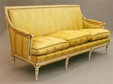 3-Sitzer-Sofa im Louis-Seize-Stil, deutsch 20. Jh., Holz gefaßt.