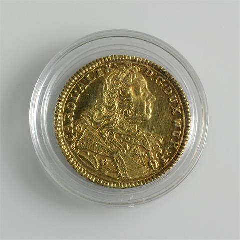 Württemberg/GOLD - Karl Alexander, 1733-1737, 1/2 Carolin 1736, Stuttgart,