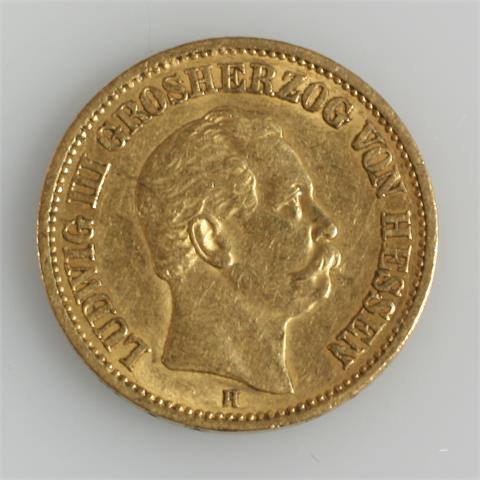 Hessen-Darmstadt/GOLD - Ludwig III., 1848-1877, 20 Mark 1873 H,