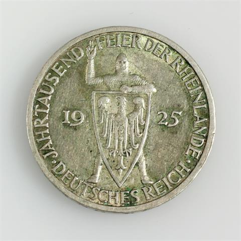 Dt: Reich - 3 RM Rheinlande 1925/J,