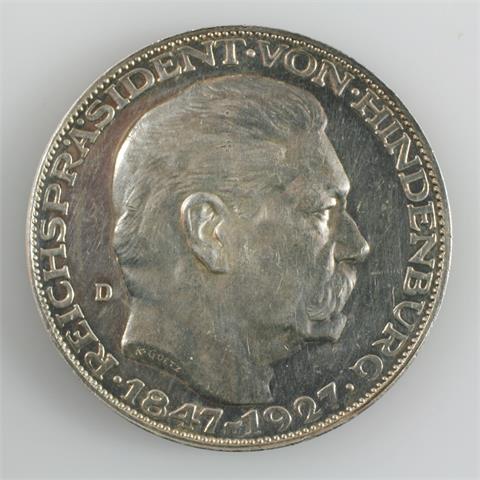 Hindenburg - Medaille, "Treuester Diener..." 1847-1927,