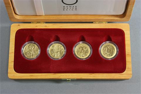 Österreich - 4 x 50 Euro, 2000 Jahre Christentum, 40 gr. GOLD fein,