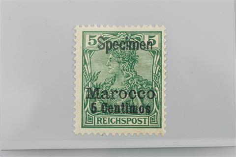 Brfm. DAP Marokko - 1905, 5C auf 5 (Pf), Aufdruck 'Specimen',