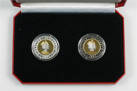 Gibraltar/GOLD/Silber/Platin - 1 Krone 2001, Tri-Metall,