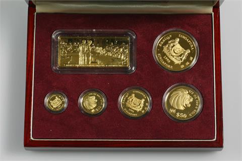 Singapur/GOLD - Hochedles 'Lion Gold Proof Coin Set', Feingold 999.9,