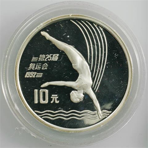China - 10 Yuan 1990, Turmspringerin,