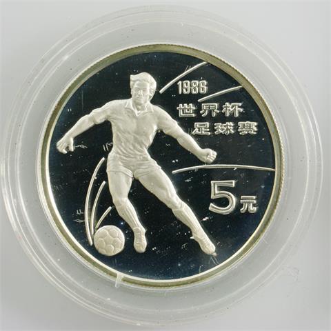 China - 5 Yuan 1986, Fußballspieler,